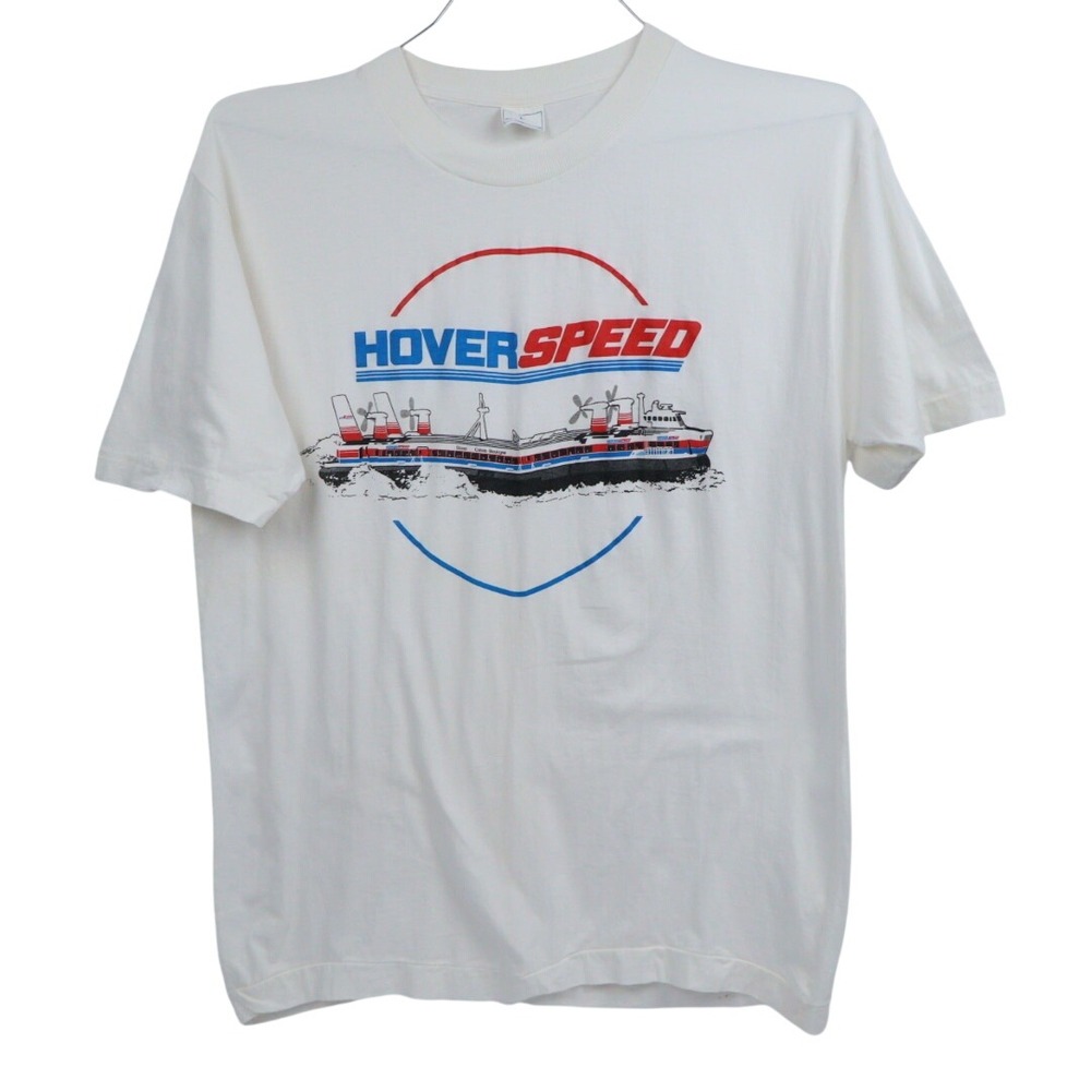 VTG Hoverspeed Retro Nautical Hipster‎ Souvenir Graphic T-Shirt S.S. Men's M/L